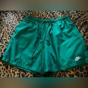 Nike Green Athletic Shorts with Drawstring